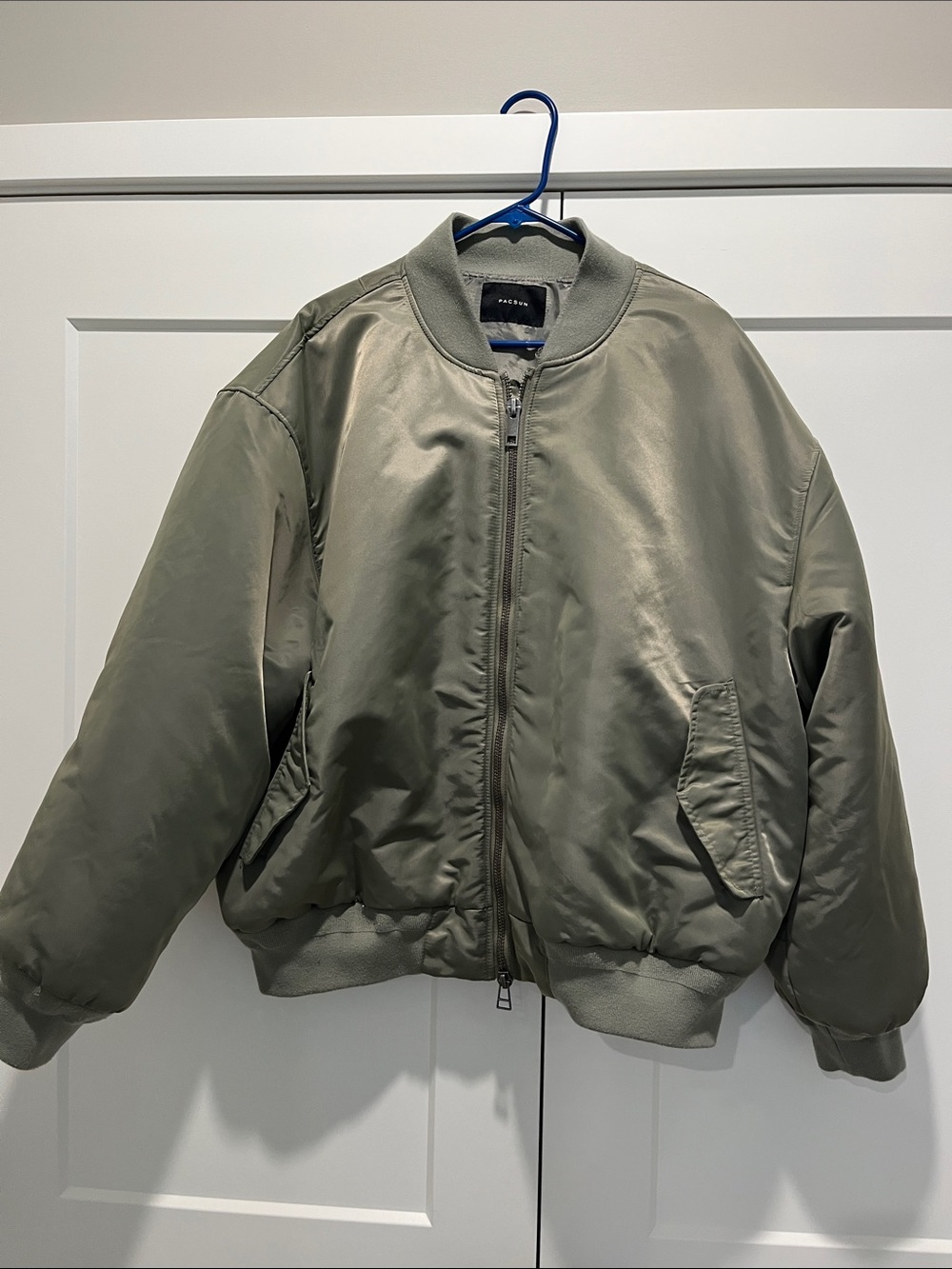PacSun Army Green bomber Jacket with Black Label